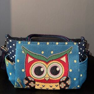 Colorful Owl Print Women's Bag